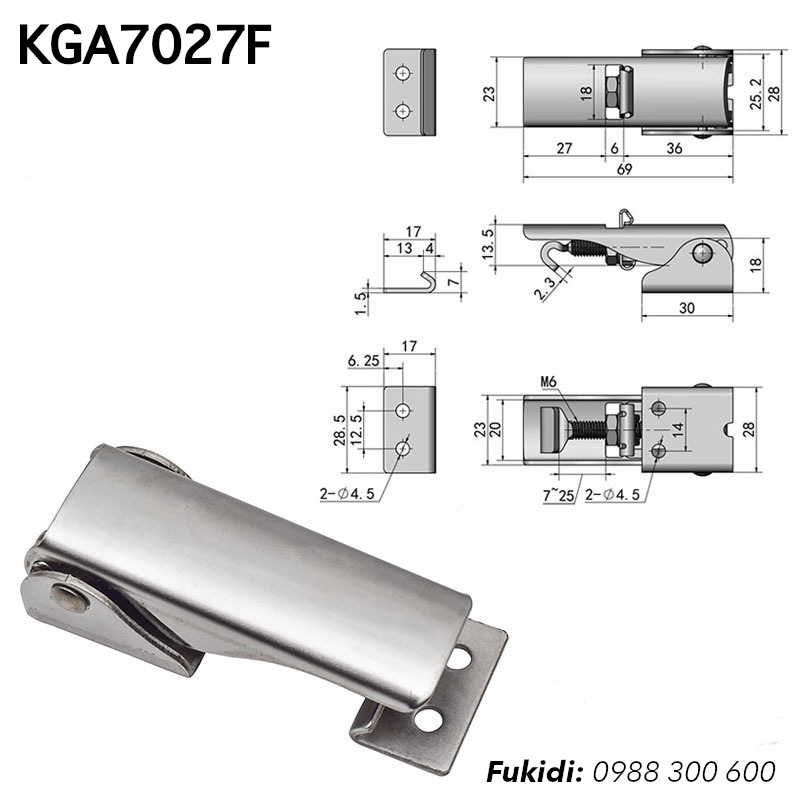 Chi tiết kích thước của khóa gài KGA7027F