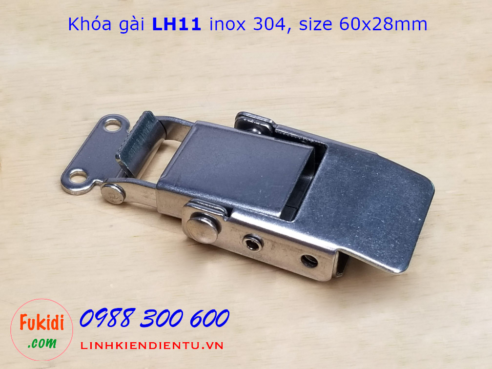 Khóa gài LH11 inox 304 kích thước 60x28mm - LH11I