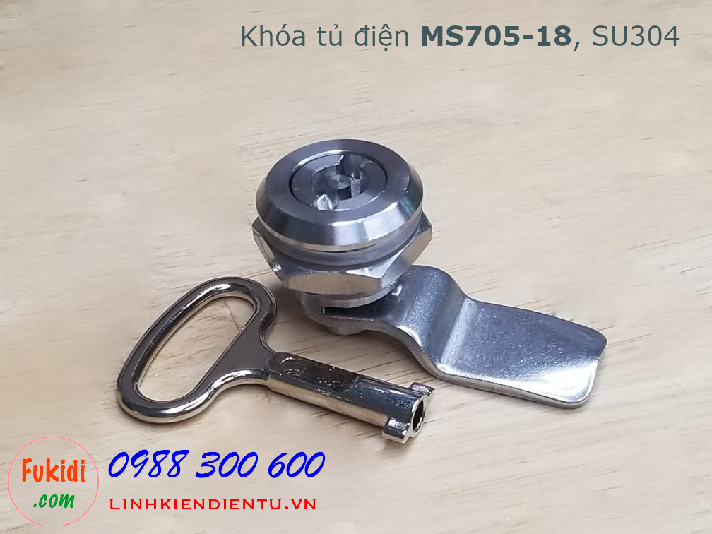 Khóa tủ điện MS705-18 chất liệu SU304 phi 22mm loại chữ S