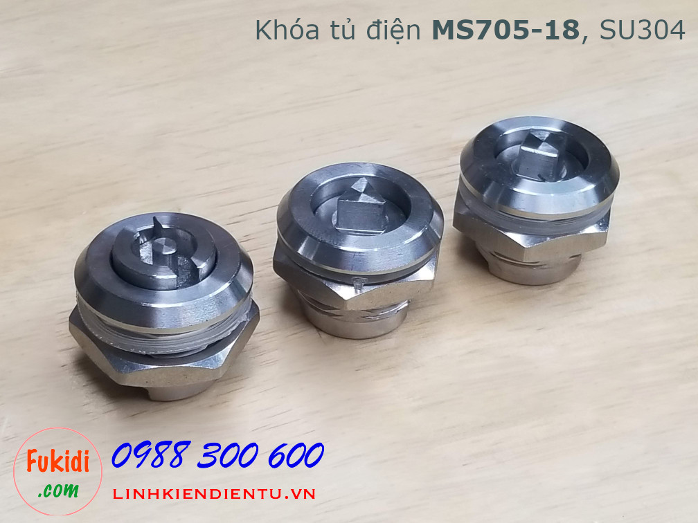 Khóa tủ điện MS705-18 chất liệu SU304 phi 22mm loại tam giác