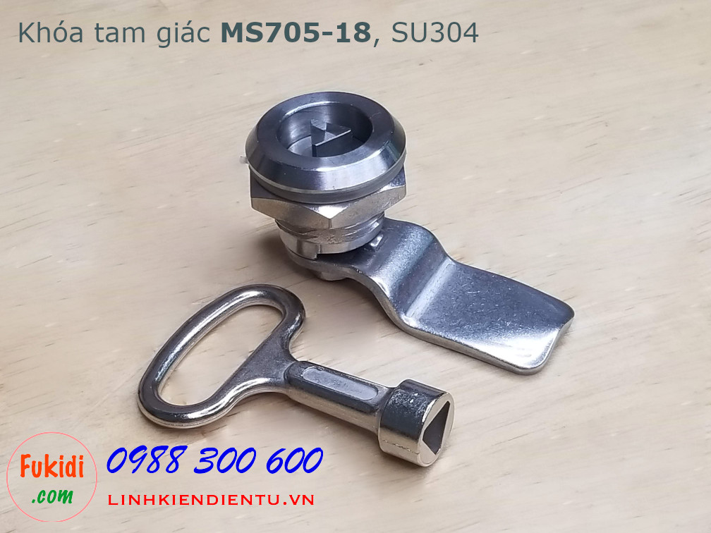 Khóa tủ điện MS705-18 chất liệu SU304 phi 22mm loại tam giác