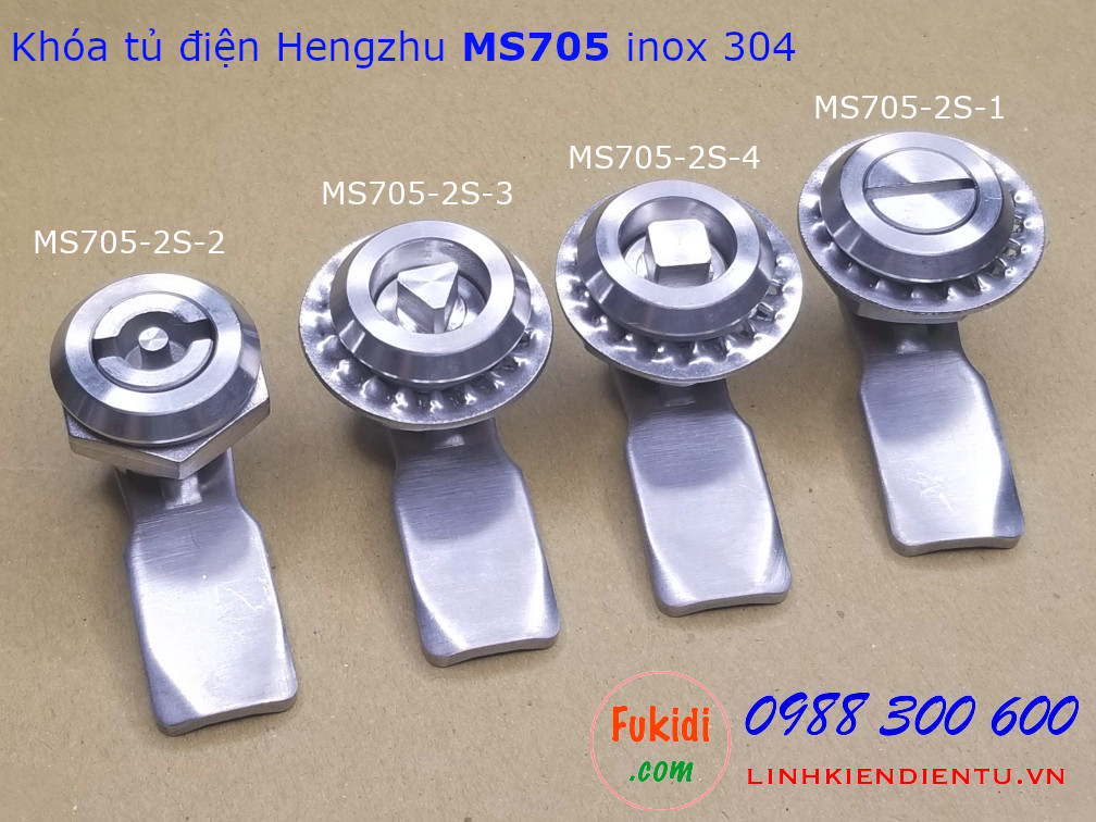 Hình ảnh bốn hình dạng đầu khóa của khóa tủ điện Hengzhu SM705-2S