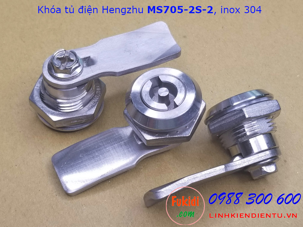 Khóa tủ điện Hengzhu MS705-2S-2 inox 304 đầu khóa chữ S
