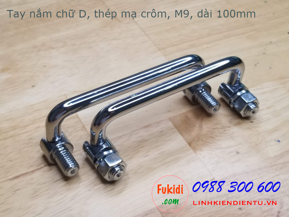 Tay nắm chữ D có thể gập lại, size M9, chất liệu thép mạ crôm, dài 100mm HL9100T