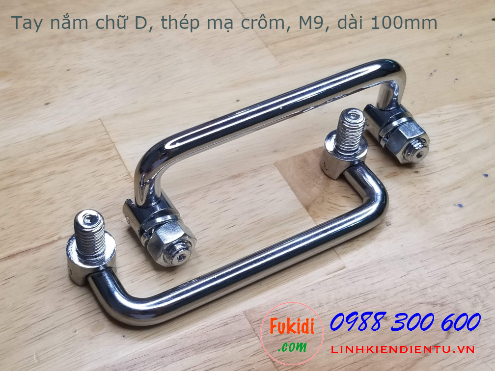 Tay nắm chữ D có thể gập lại, size M9, chất liệu thép mạ crôm, dài 100mm HL9100T
