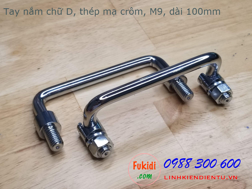 Tay nắm chữ D có thể gập lại, size M9, chất liệu thép mạ crôm, dài 100mm HL9100T