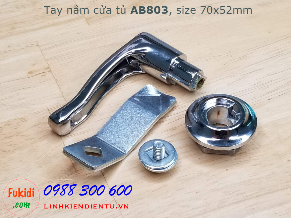 Tay nắm cửa tủ hợp kim nhôm không khóa AB803 màu trắng bạc