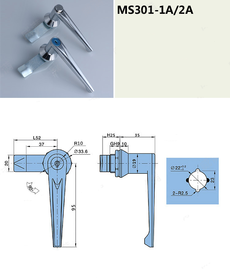 Tay nắm cửa tủ điện có khóa MS301-1A-2A