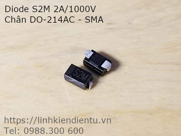 Diode S2M 2A 1000V DO-214AC