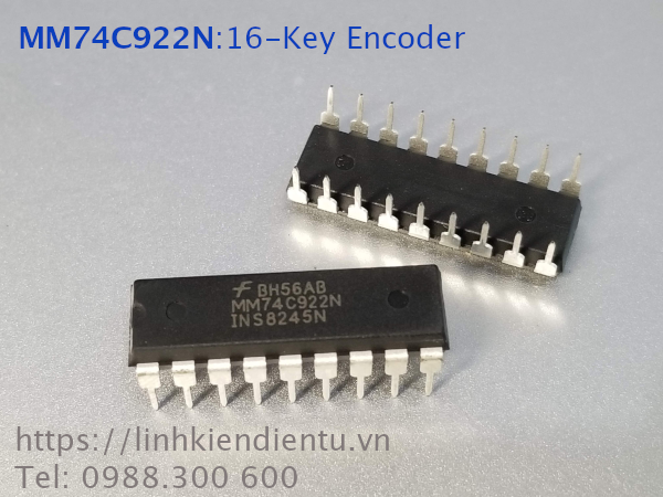 74C922N 16-Key Encoder - giải mã phím ma trận 4x4 phím