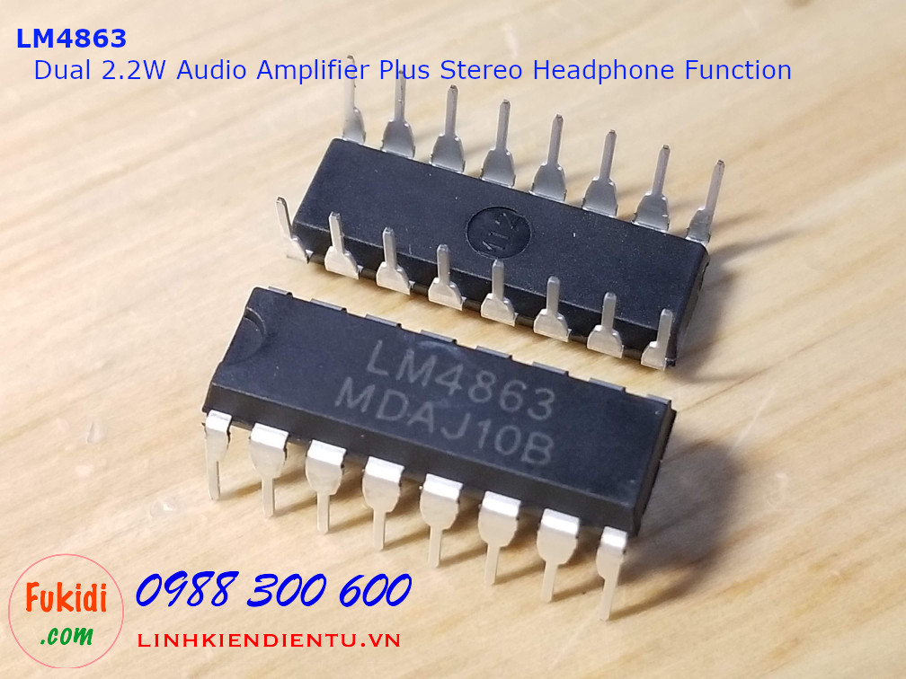 LM4863 Dual 2.2W Audio Amplifier Plus Stereo Headphone Function
