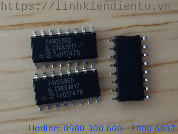 74HC595D: 8-bit serial-in, serial or parallel-out shift register with output latches; 3-state