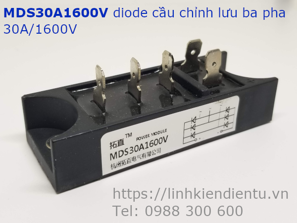 MDS30A1600V Diode chỉnh lưu cầu ba pha 30A/1600V