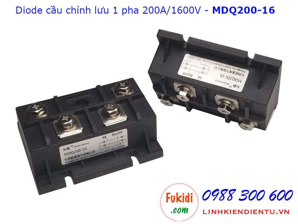 Diode cầu chỉnh lưu một pha 200A 1600V - MDQ200-16