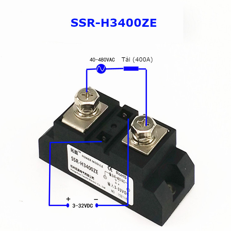 Relay rắn chuẩn công nghiệp 400A DC điều khiển AC SSR-H3400ZE