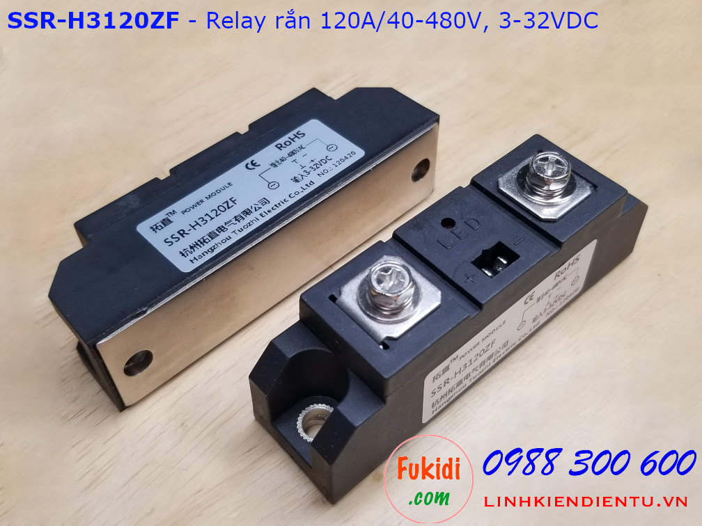 Relay rắn một pha chuẩn công nghiệp 120A/40-480VAC loại DC điều khiển AC SSR-H3120ZF