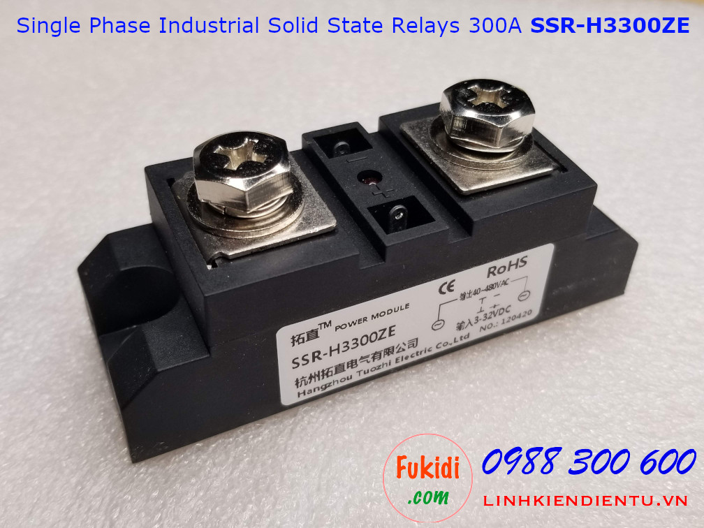 Relay thể rắn một pha chuẩn công nghiệp 300A loại DC điều khiển AC 300A SSR-H3300ZE