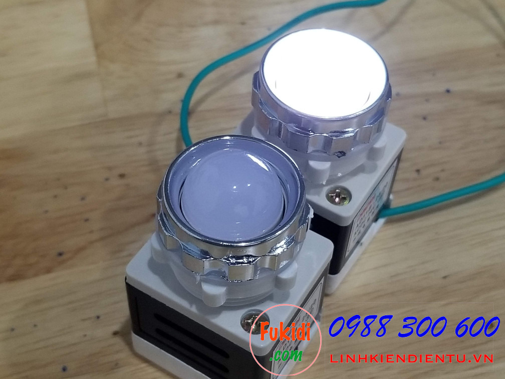 AD11-25 đèn LED báo nguồn phi 25mm điện áp 24V màu trắng