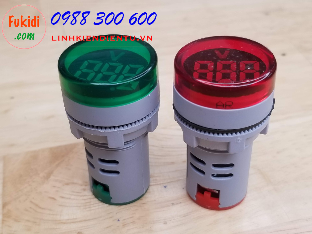 Đồng hồ đo điện áp mini, tầm đo 60-500VAC, phi 22mm model AD16-22DSV