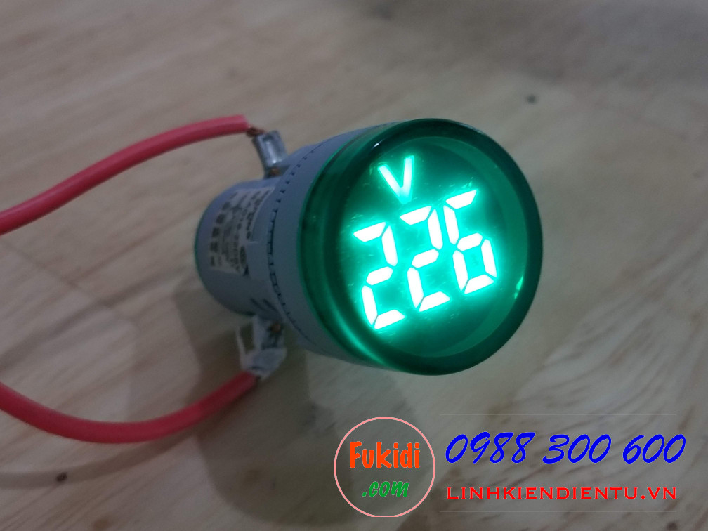 Đồng hồ đo điện áp mini, tầm đo 60-500VAC, phi 22mm model AD16-22DSV