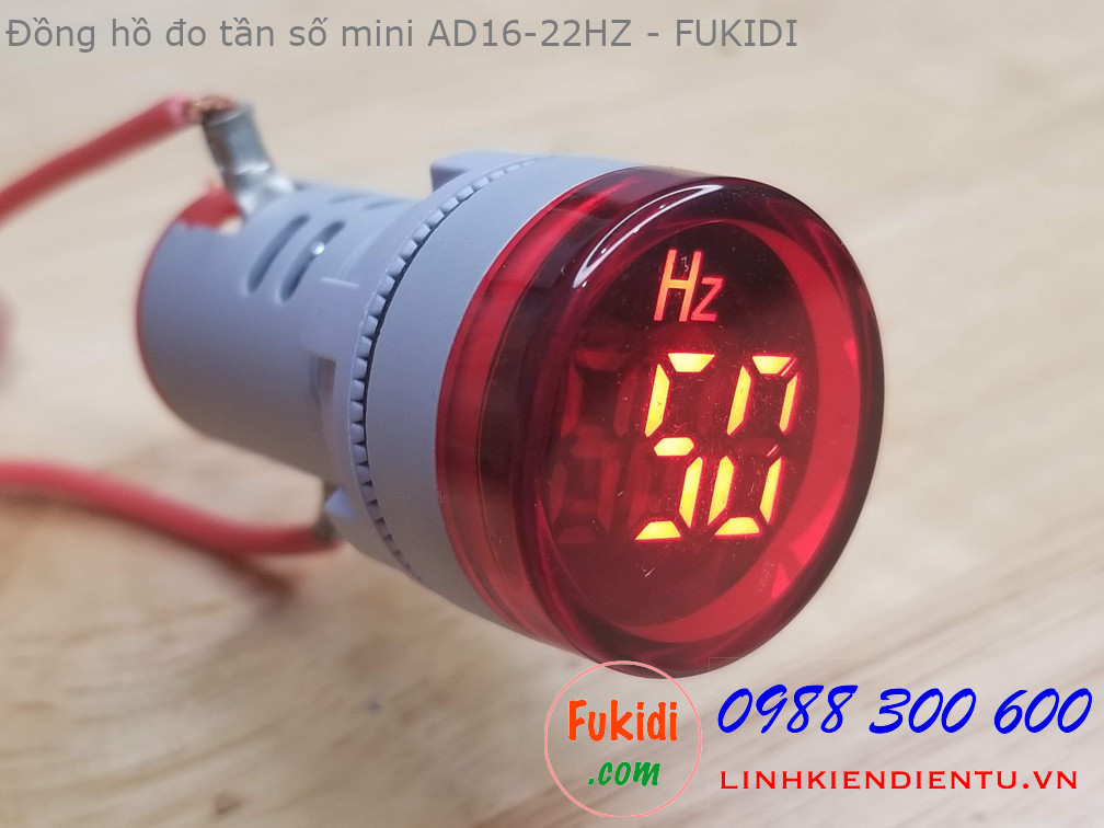 Đồng hồ đo tần số mini, tầm đo 0-75hz, điện áp 24-500V, phi 22mm AD16-22HZ