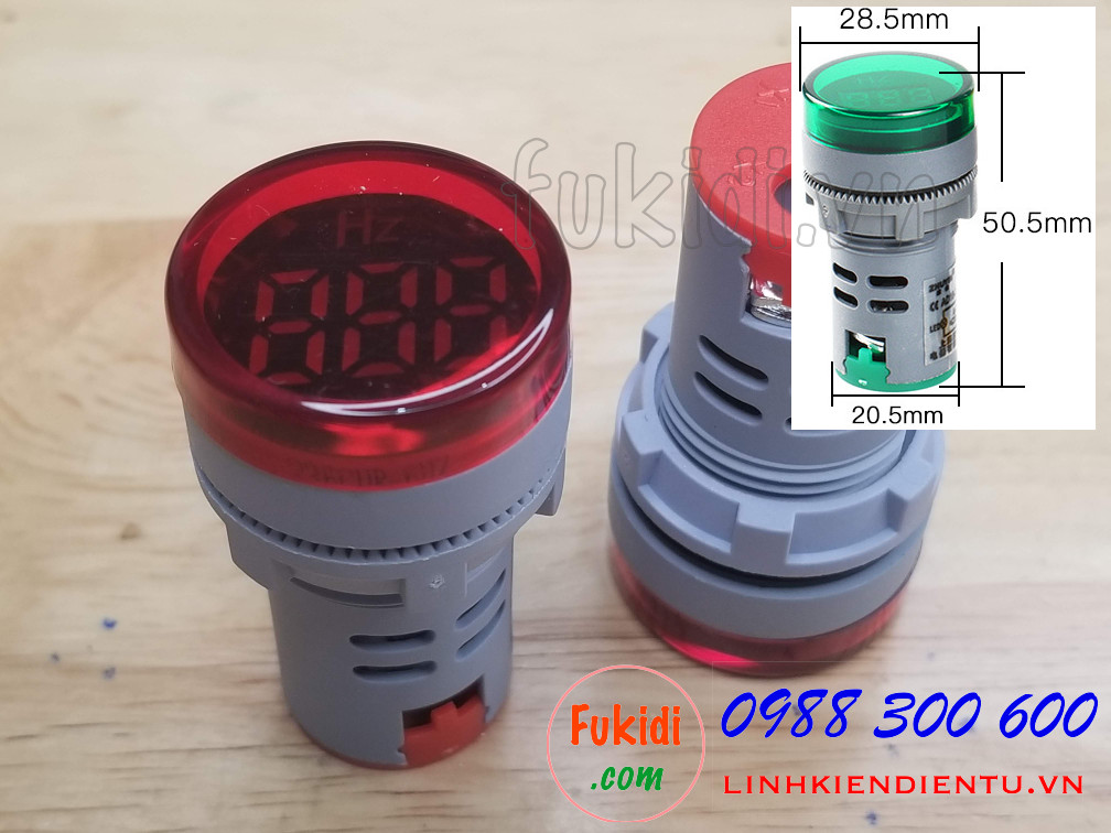 Đồng hồ đo tần số mini, tầm đo 0-75hz, điện áp 24-500V, phi 22mm AD16-22HZ