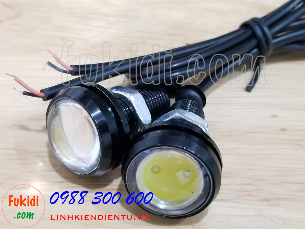 Bộ 2 cái đèn xi nhan cúc áo LED phi 23mm, điện áp 12V sáng màu vàng