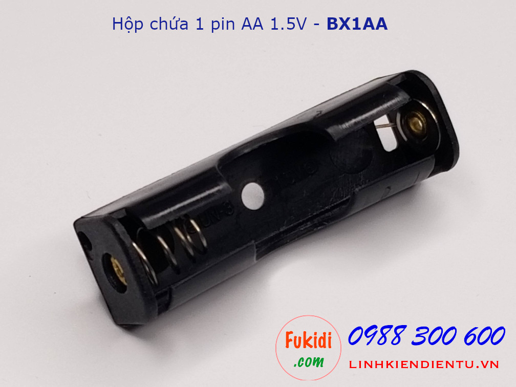 Hộp chứa 1 viên pin AA 1.5V  chân ra hàn mạch in - BX1AA