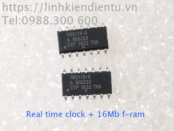 F3116-G Real-Time Clock và 16kbit F-RAM (RAM từ tính)