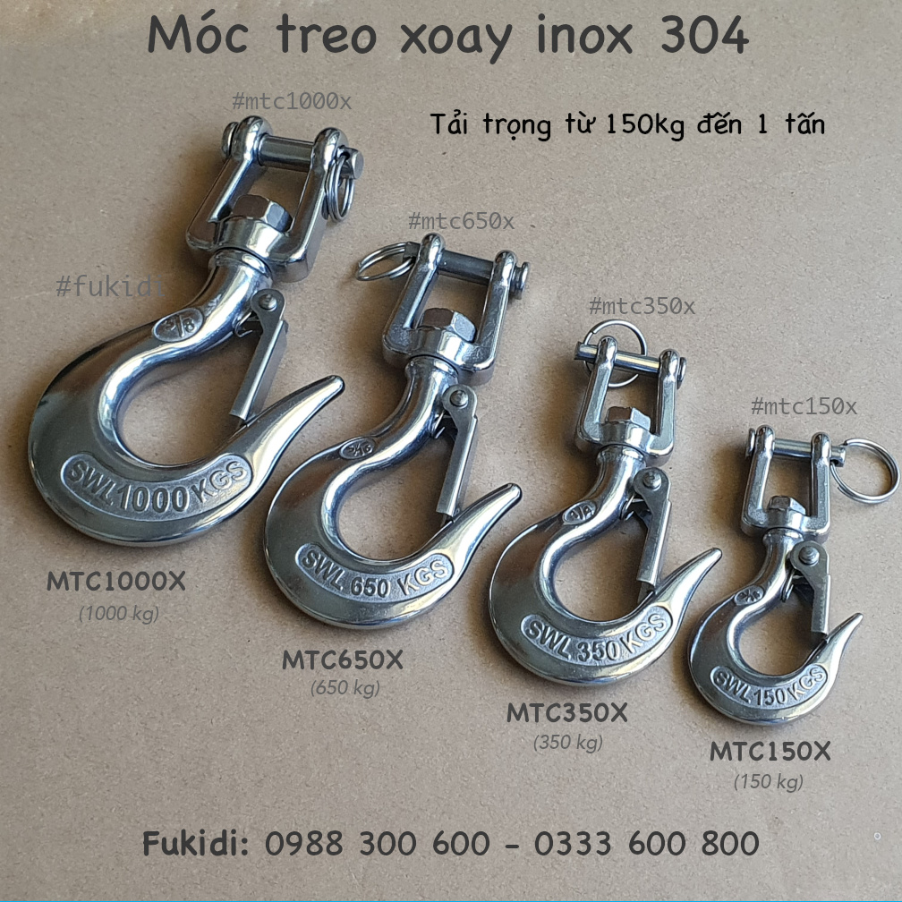 Hính ảnh của các loại móc treo cùng họ là MTC150X, MTC350X, MTC650X và MTC1000X