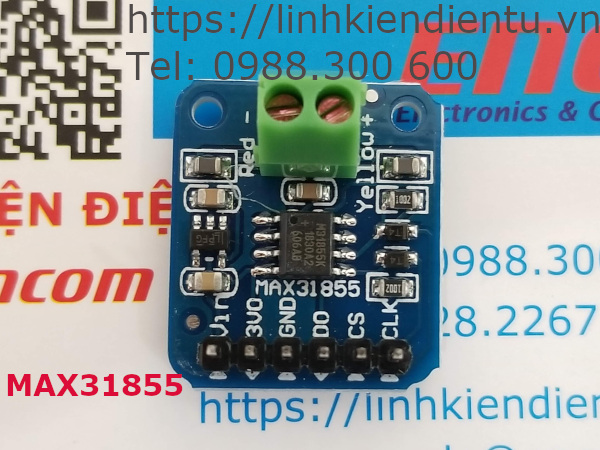 Module cảm biến nhiệt độ loại K, dùng MAX31855, giao tiếp SPI