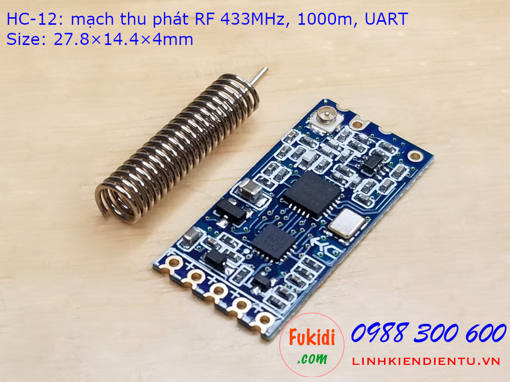 HC-12 mạch thu phát RF 433MHz tầm xa 1000m giao tiếp UART