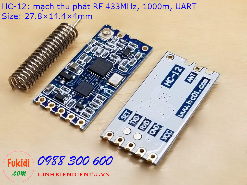HC-12 mạch thu phát RF 433MHz tầm xa 1000m giao tiếp UART