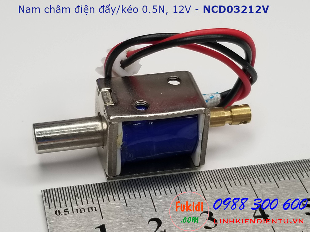 Chốt nam châm điện đẩy-kéo 0.5N 12V - NCD03212V