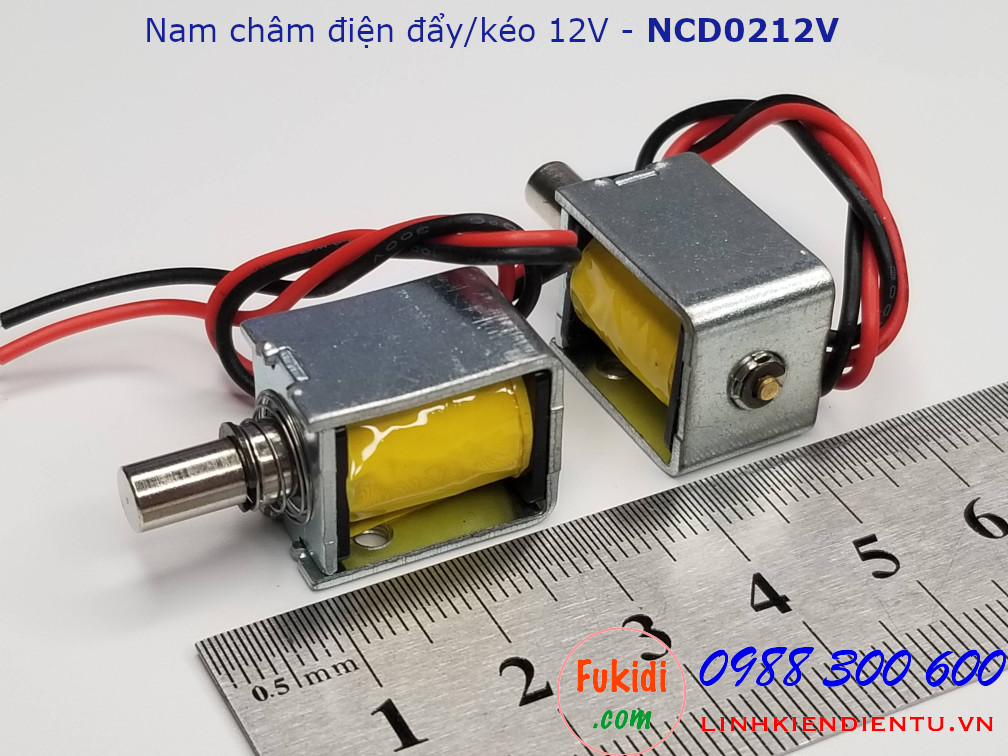 Chốt nam châm điện đẩy-kéo 12V - NCD0212V