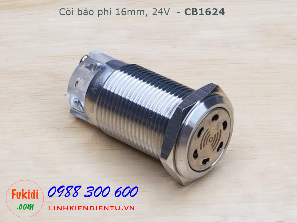 Còi báo tủ điện phi 16mm, 24V vỏ kim loại - CB1624