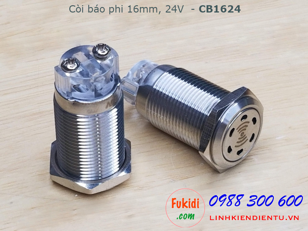 Còi báo tủ điện phi 16mm, 24V vỏ kim loại - CB1624