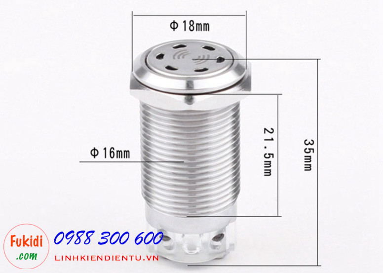 Còi báo tủ điện phi 16mm, 24V vỏ kim loại - CB1624