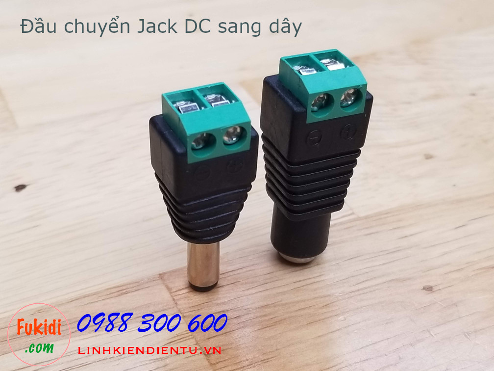 Đầu nối dây chuyển đổi từ Jack DC sang domino hai chân và ngược lại