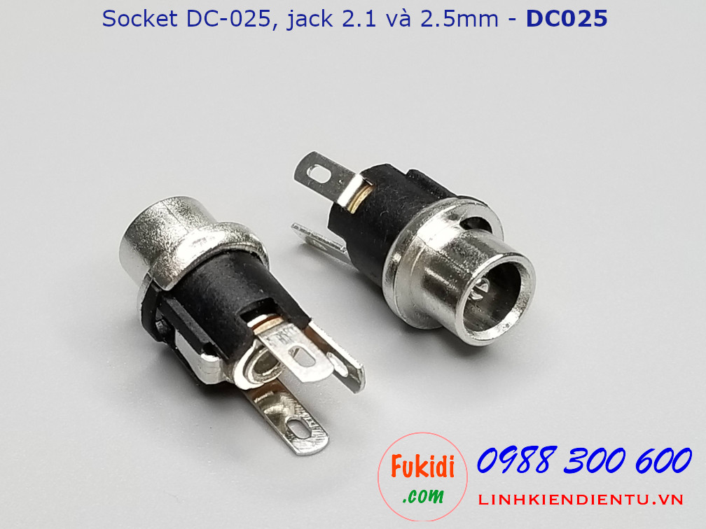 Socket DC-025 dùng cho chuẩn 2.1 và 2.5mm - DC025