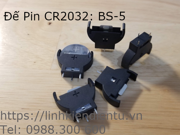 Đế Pin CR2032 loại BS-5, ba chân đứng