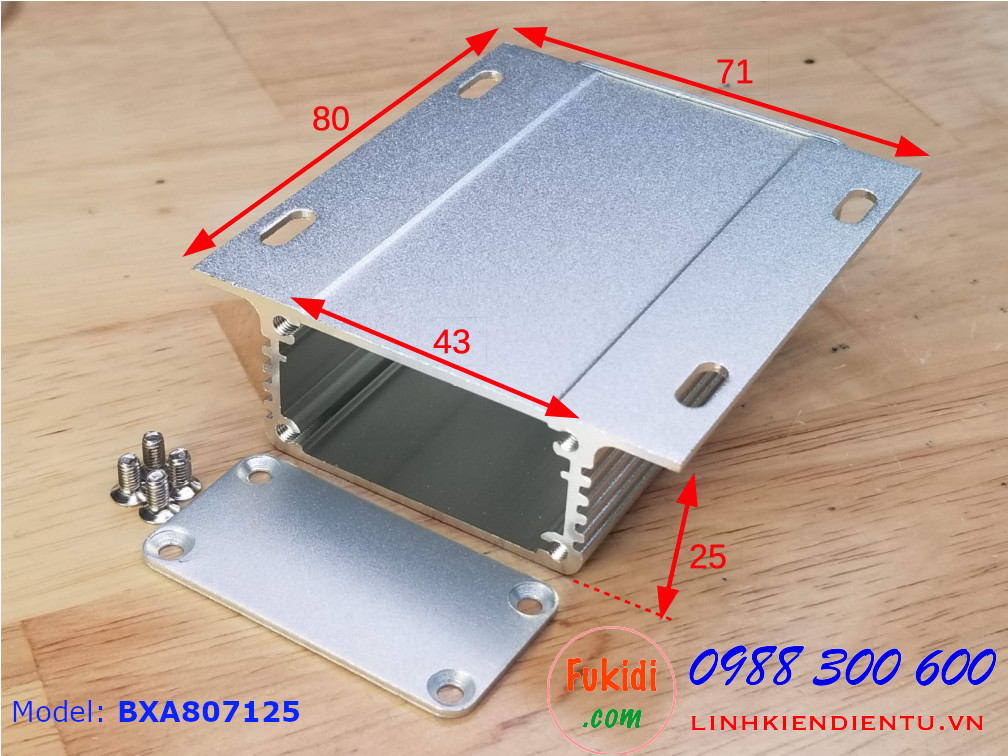 Hộp nhôm kích thước 80x71x25mm Model BXA807125