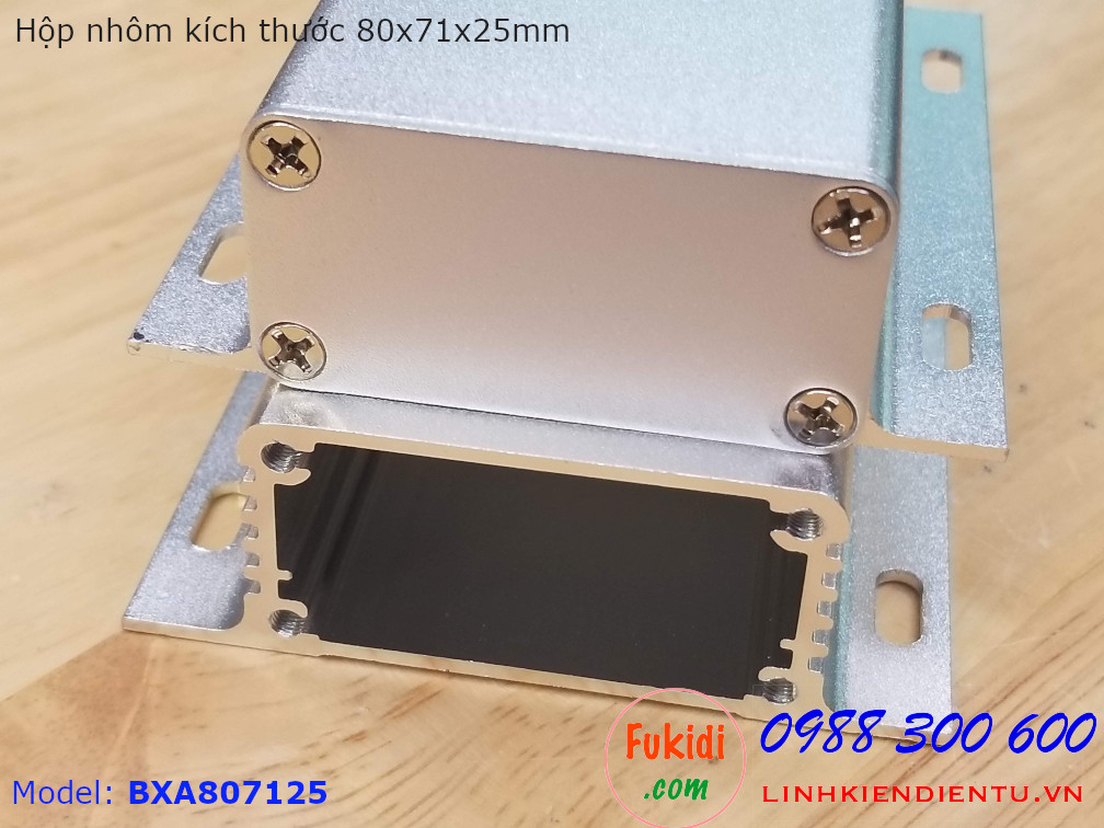Hộp nhôm kích thước 80x71x25mm Model BXA807125