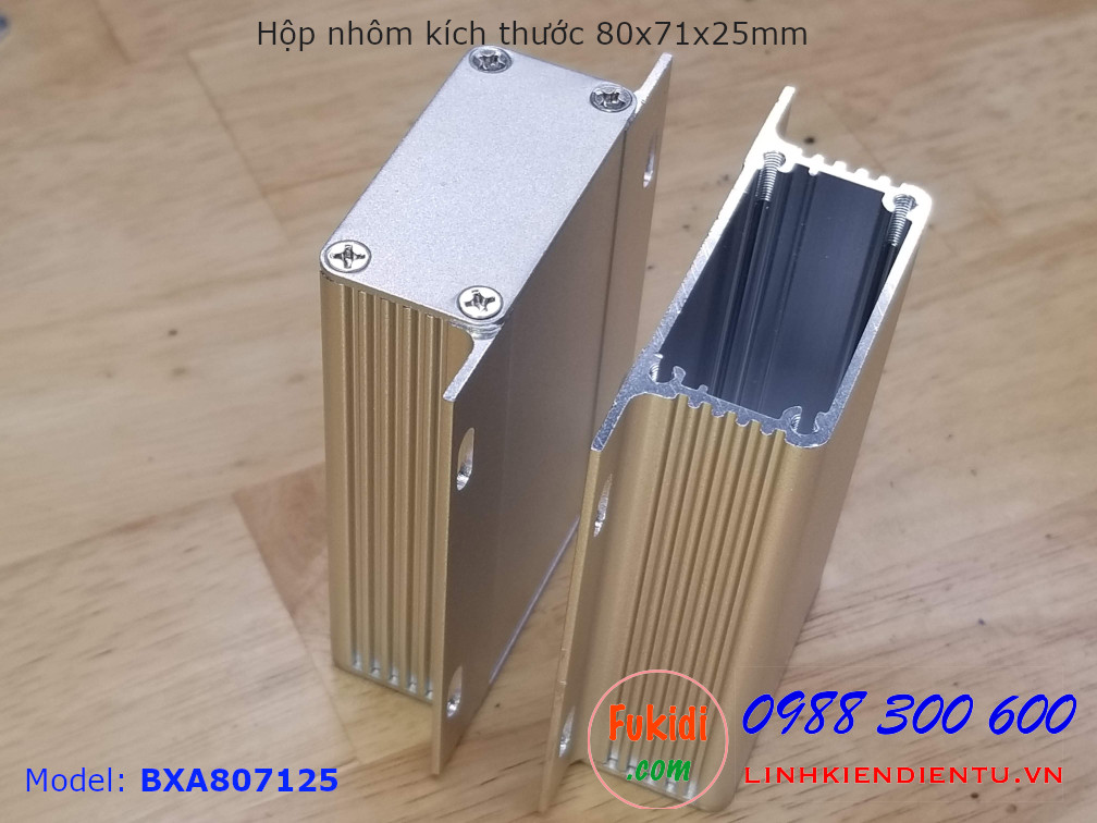 Hộp nhôm kích thước 80x71x25mm Model BXA807125