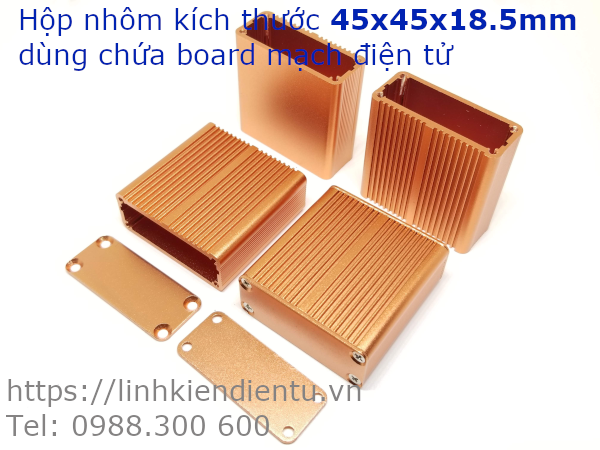 Hộp nhôm 45x45x18.5mm, màu vàng