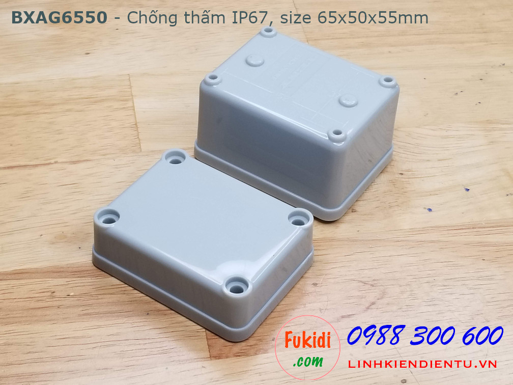 BXAG6550 Hộp nhựa AG dùng làm hộp đầu nối dây, size 65x50x55mm, chống thấm nước IP67