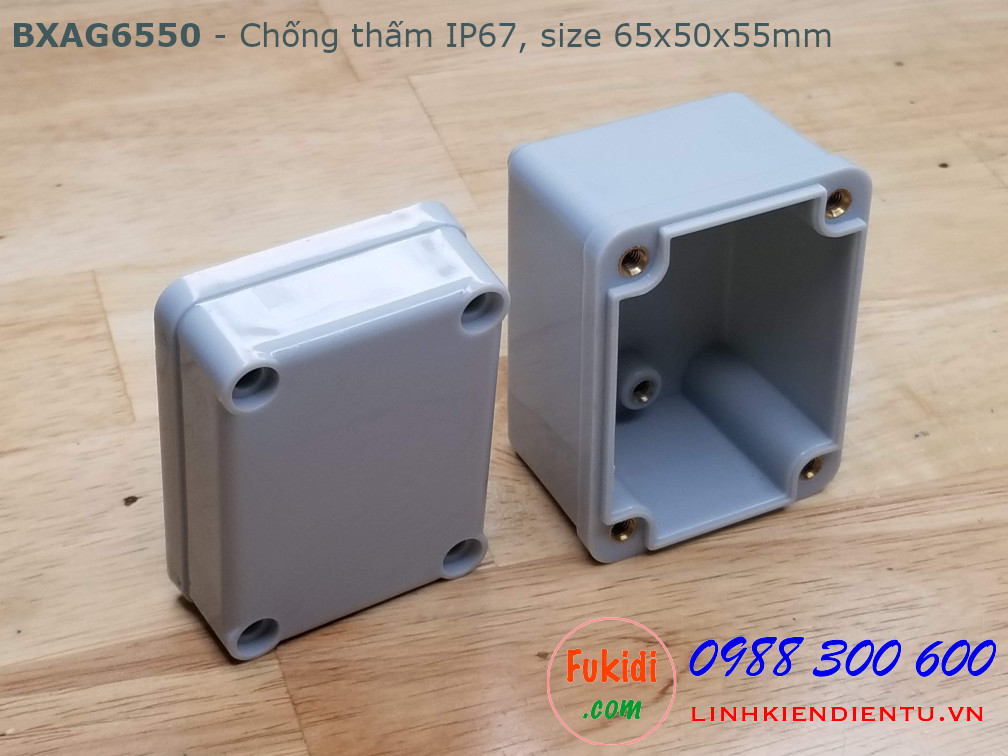 BXAG6550 Hộp nhựa AG dùng làm hộp đầu nối dây, size 65x50x55mm, chống thấm nước IP67