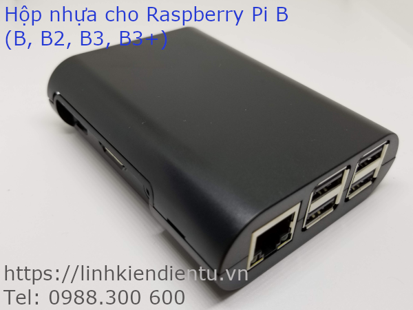 Hộp nhựa màu đen chuyên dụng cho Raspberry Pi B (B2, B3, B3+)