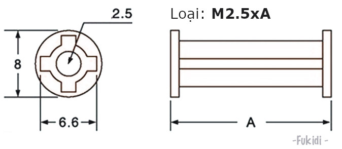 Trụ đỡ PCB, trụ cách ly board mạch điện tử M2.5x35mm