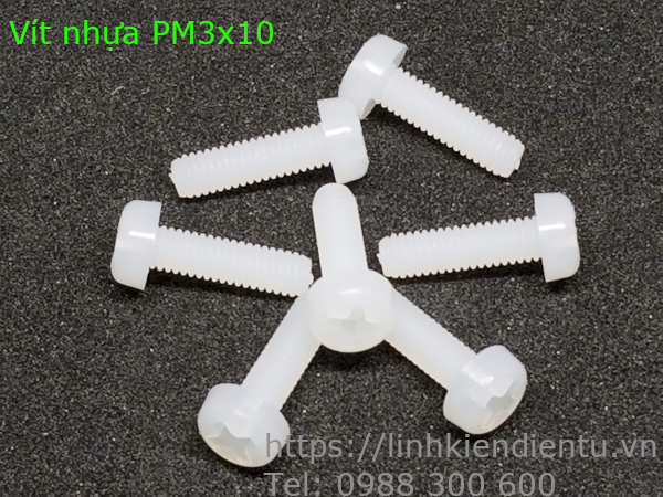 Vít nhựa, đầu tròn PM3x10mm